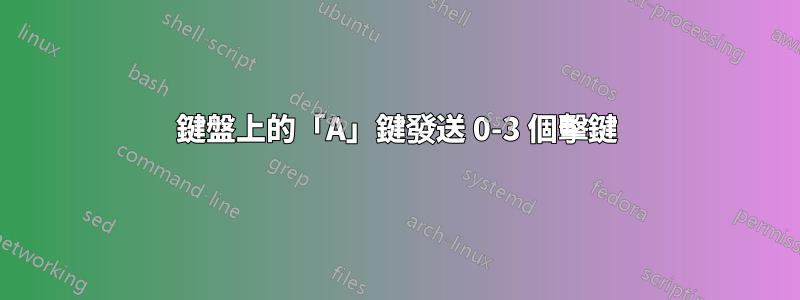 鍵盤上的「A」鍵發送 0-3 個擊鍵