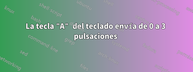 La tecla "A" del teclado envía de 0 a 3 pulsaciones