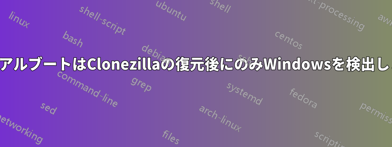 デュアルブートはClonezillaの復元後にのみWindowsを検出します