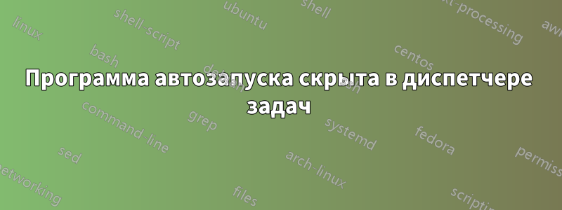 Программа автозапуска скрыта в диспетчере задач