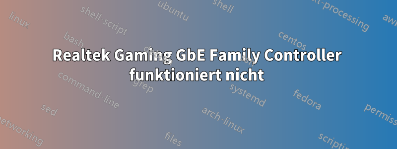 Realtek Gaming GbE Family Controller funktioniert nicht