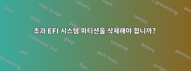 초과 EFI 시스템 파티션을 삭제해야 합니까?