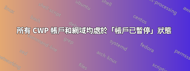 所有 CWP 帳戶和網域均處於「帳戶已暫停」狀態