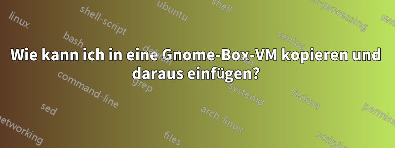 Wie kann ich in eine Gnome-Box-VM kopieren und daraus einfügen?