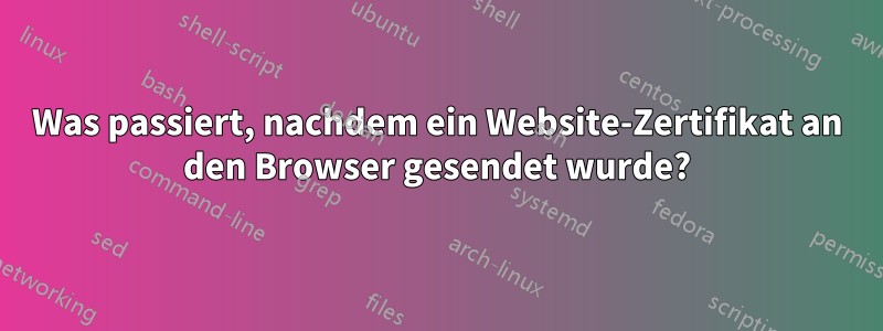 Was passiert, nachdem ein Website-Zertifikat an den Browser gesendet wurde?