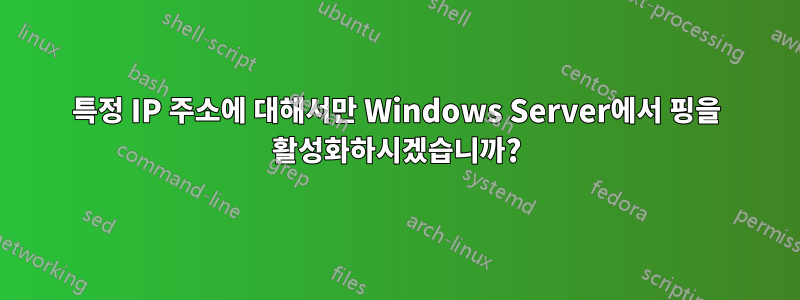 특정 IP 주소에 대해서만 Windows Server에서 핑을 활성화하시겠습니까?