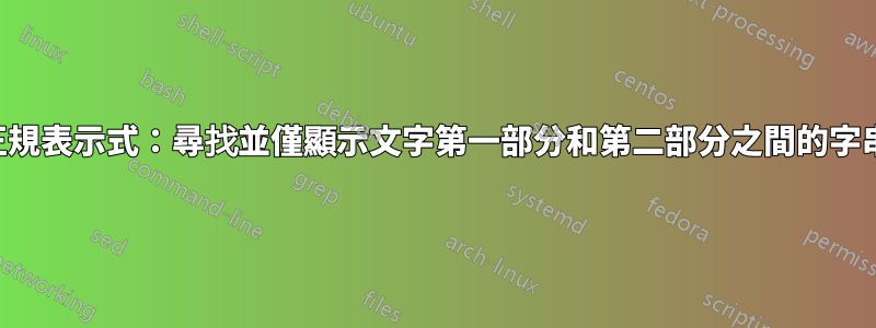 正規表示式：尋找並僅顯示文字第一部分和第二部分之間的字串