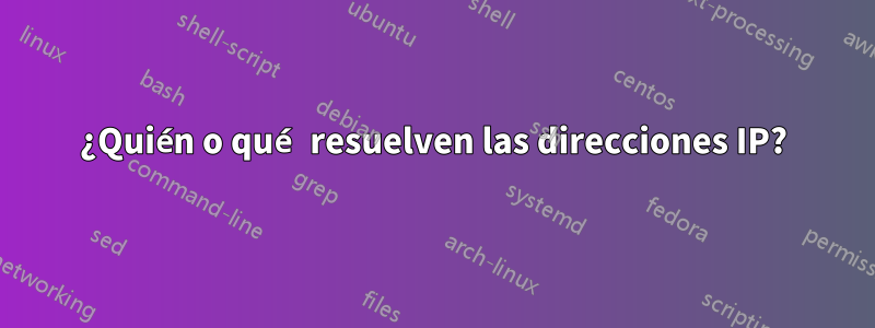 ¿Quién o qué resuelven las direcciones IP?