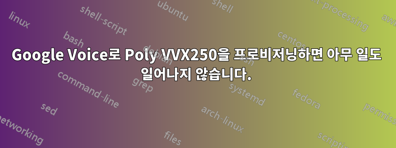 Google Voice로 Poly VVX250을 프로비저닝하면 아무 일도 일어나지 않습니다.