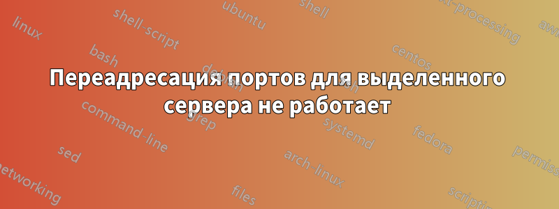 Переадресация портов для выделенного сервера не работает