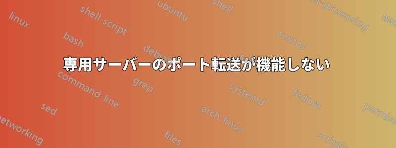 専用サーバーのポート転送が機能しない