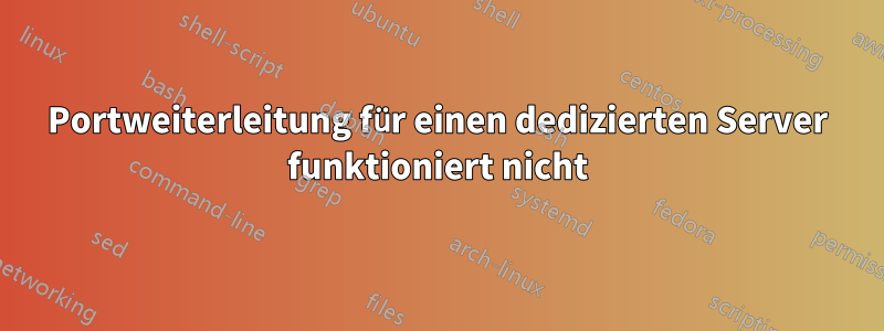 Portweiterleitung für einen dedizierten Server funktioniert nicht