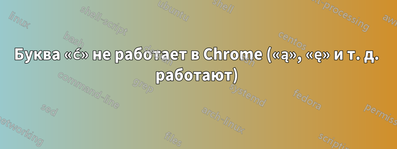 Буква «ć» не работает в Chrome («ą», «ę» и т. д. работают)