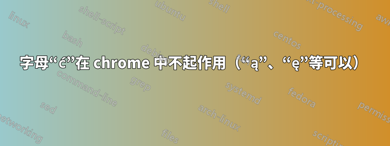 字母“ć”在 chrome 中不起作用（“ą”、“ę”等可以）