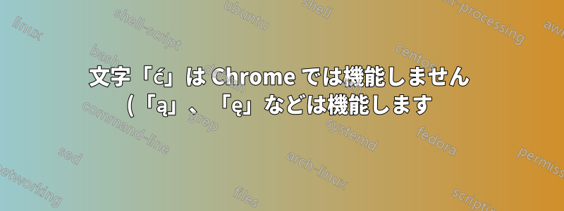文字「ć」は Chrome では機能しません (「ą」、「ę」などは機能します)