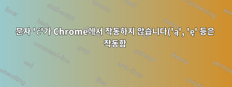문자 'ć'가 Chrome에서 작동하지 않습니다('ą', 'ę' 등은 작동함).