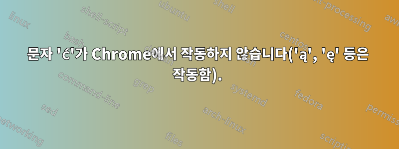 문자 'ć'가 Chrome에서 작동하지 않습니다('ą', 'ę' 등은 작동함).