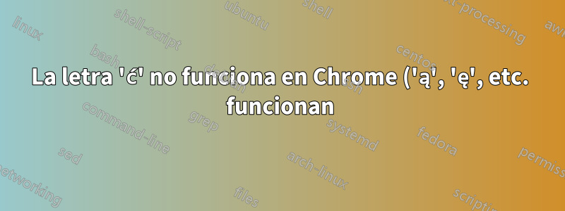 La letra 'ć' no funciona en Chrome ('ą', 'ę', etc. funcionan)