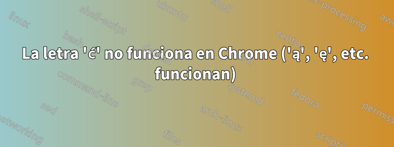 La letra 'ć' no funciona en Chrome ('ą', 'ę', etc. funcionan)