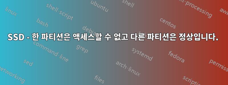 SSD - 한 파티션은 액세스할 수 없고 다른 파티션은 정상입니다.