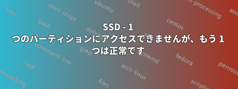 SSD - 1 つのパーティションにアクセスできませんが、もう 1 つは正常です