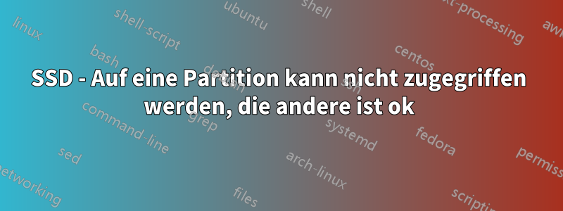 SSD - Auf eine Partition kann nicht zugegriffen werden, die andere ist ok