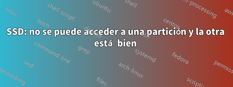 SSD: no se puede acceder a una partición y la otra está bien