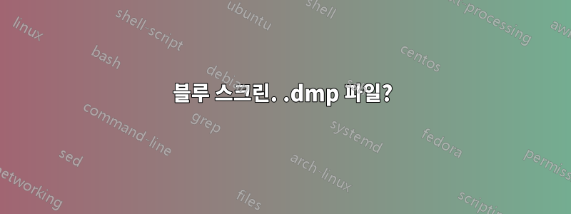 블루 스크린. .dmp 파일?