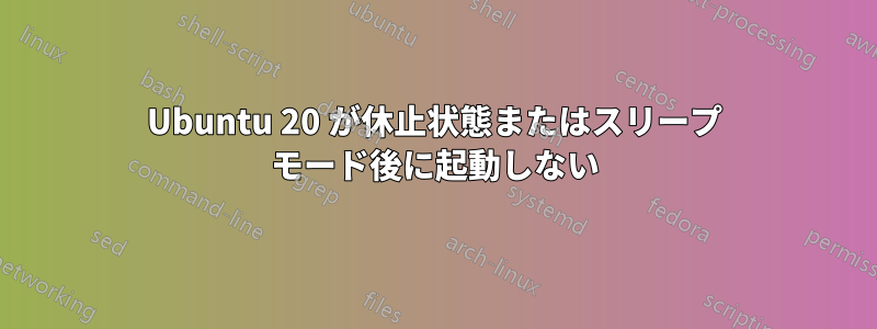 Ubuntu 20 が休止状態またはスリープ モード後に起動しない