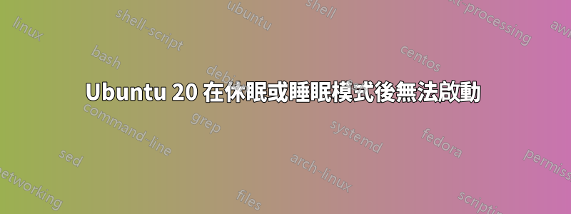 Ubuntu 20 在休眠或睡眠模式後無法啟動