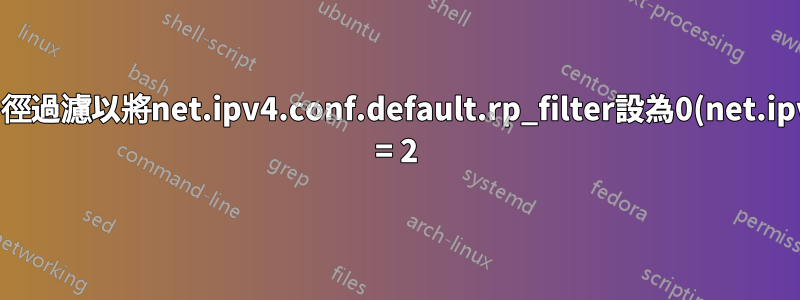 我需要在linux中停用反向路徑過濾以將net.ipv4.conf.default.rp_filter設為0(net.ipv4.conf.default.rp_filter = 2)
