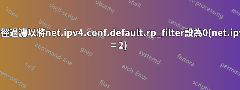 我需要在linux中停用反向路徑過濾以將net.ipv4.conf.default.rp_filter設為0(net.ipv4.conf.default.rp_filter = 2)