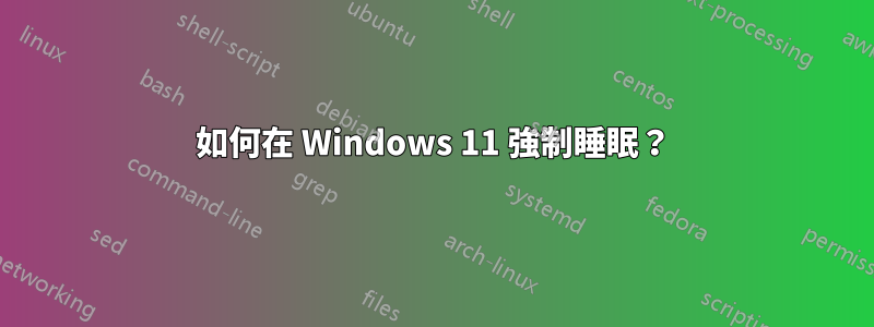 如何在 Windows 11 強制睡眠？