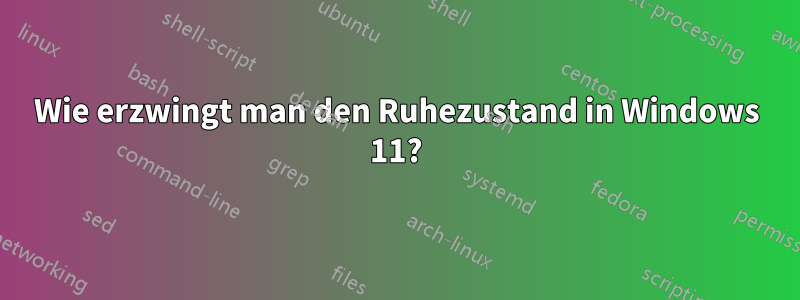 Wie erzwingt man den Ruhezustand in Windows 11?