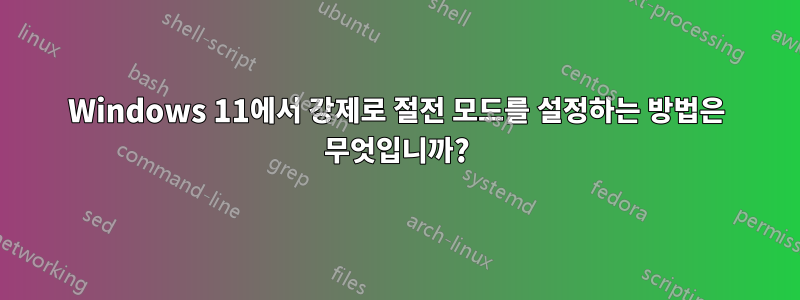 Windows 11에서 강제로 절전 모드를 설정하는 방법은 무엇입니까?