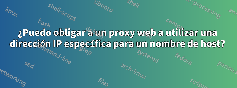 ¿Puedo obligar a un proxy web a utilizar una dirección IP específica para un nombre de host?