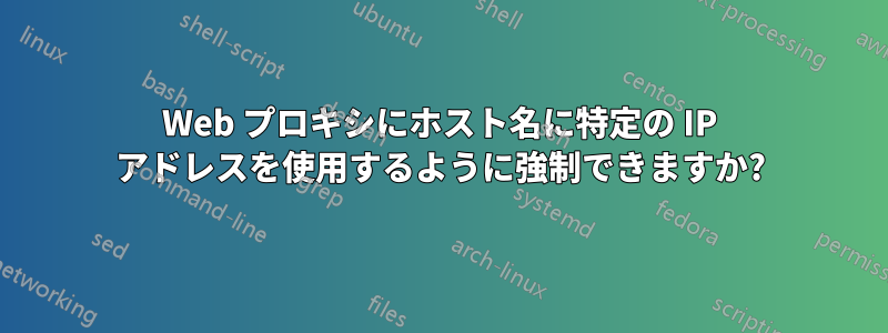 Web プロキシにホスト名に特定の IP アドレスを使用するように強制できますか?