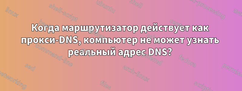 Когда маршрутизатор действует как прокси-DNS, компьютер не может узнать реальный адрес DNS?