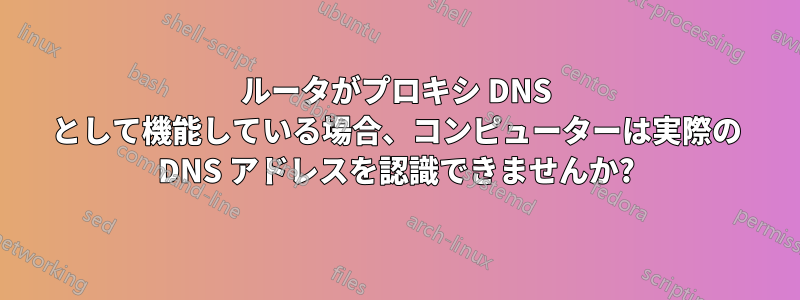 ルータがプロキシ DNS として機能している場合、コンピューターは実際の DNS アドレスを認識できませんか?