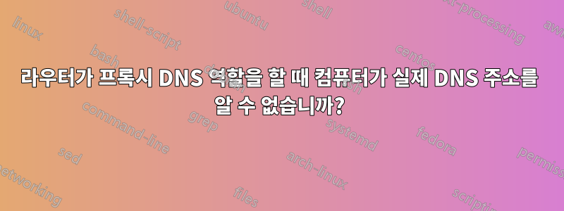 라우터가 프록시 DNS 역할을 할 때 컴퓨터가 실제 DNS 주소를 알 수 없습니까?