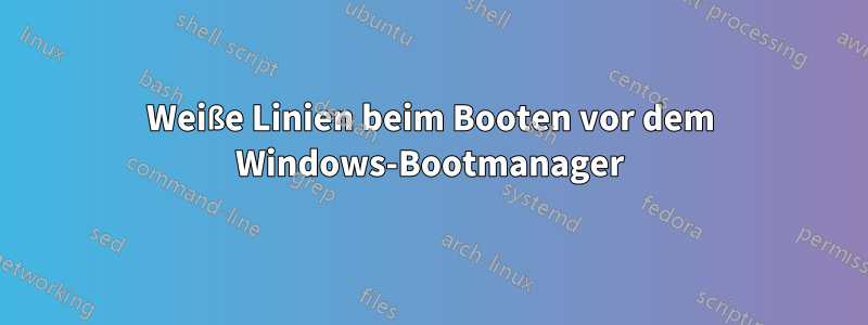 Weiße Linien beim Booten vor dem Windows-Bootmanager