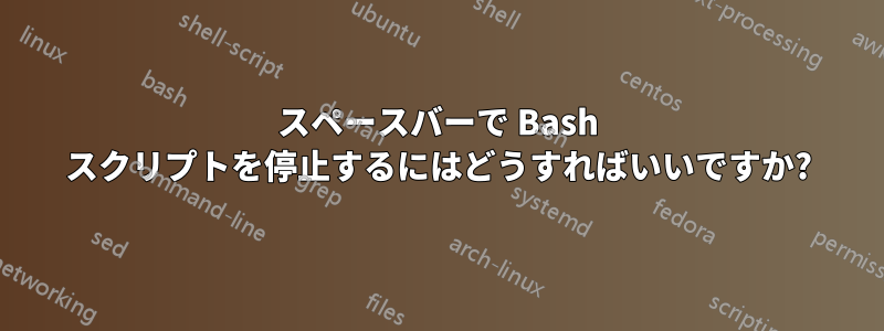 スペースバーで Bash スクリプトを停止するにはどうすればいいですか?