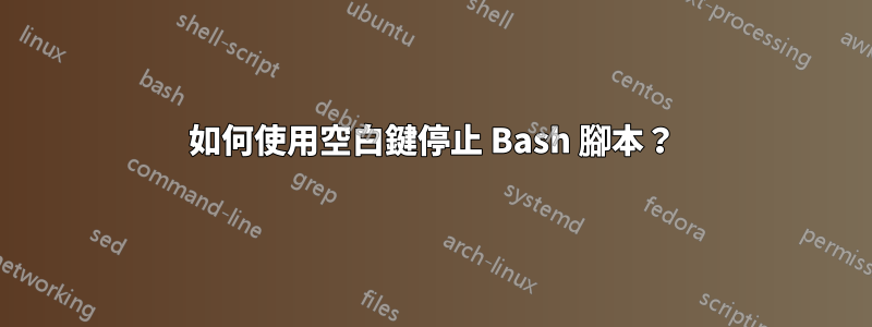 如何使用空白鍵停止 Bash 腳本？