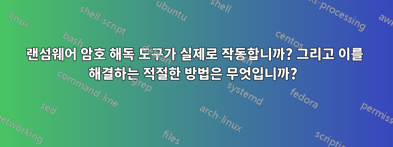 랜섬웨어 암호 해독 도구가 실제로 작동합니까? 그리고 이를 해결하는 적절한 방법은 무엇입니까? 