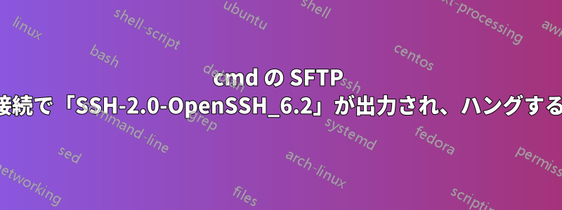 cmd の SFTP 接続で「SSH-2.0-OpenSSH_6.2」が出力され、ハングする