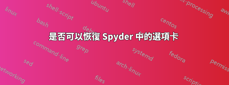 是否可以恢復 Spyder 中的選項卡