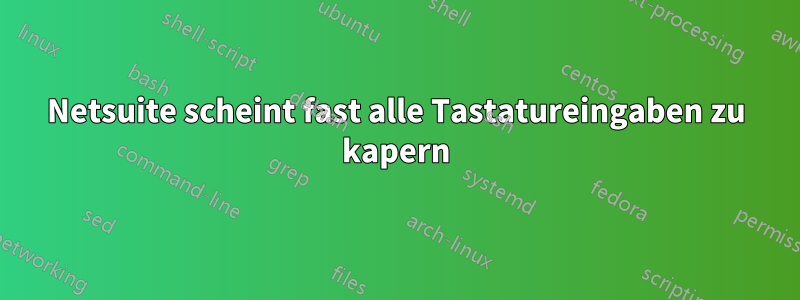 Netsuite scheint fast alle Tastatureingaben zu kapern