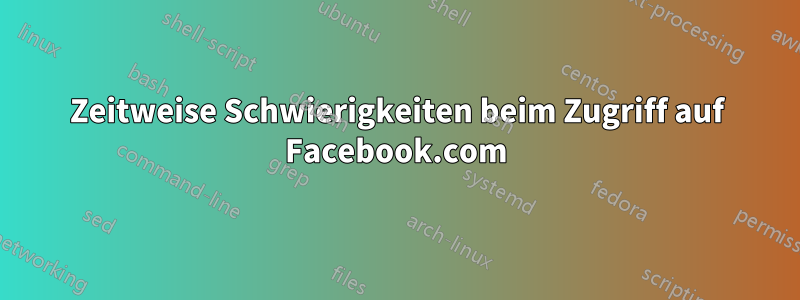 Zeitweise Schwierigkeiten beim Zugriff auf Facebook.com