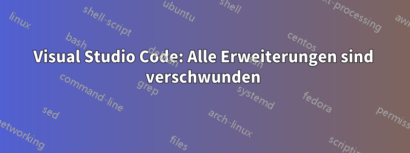 Visual Studio Code: Alle Erweiterungen sind verschwunden