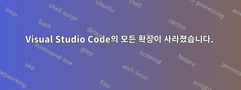 Visual Studio Code의 모든 확장이 사라졌습니다.